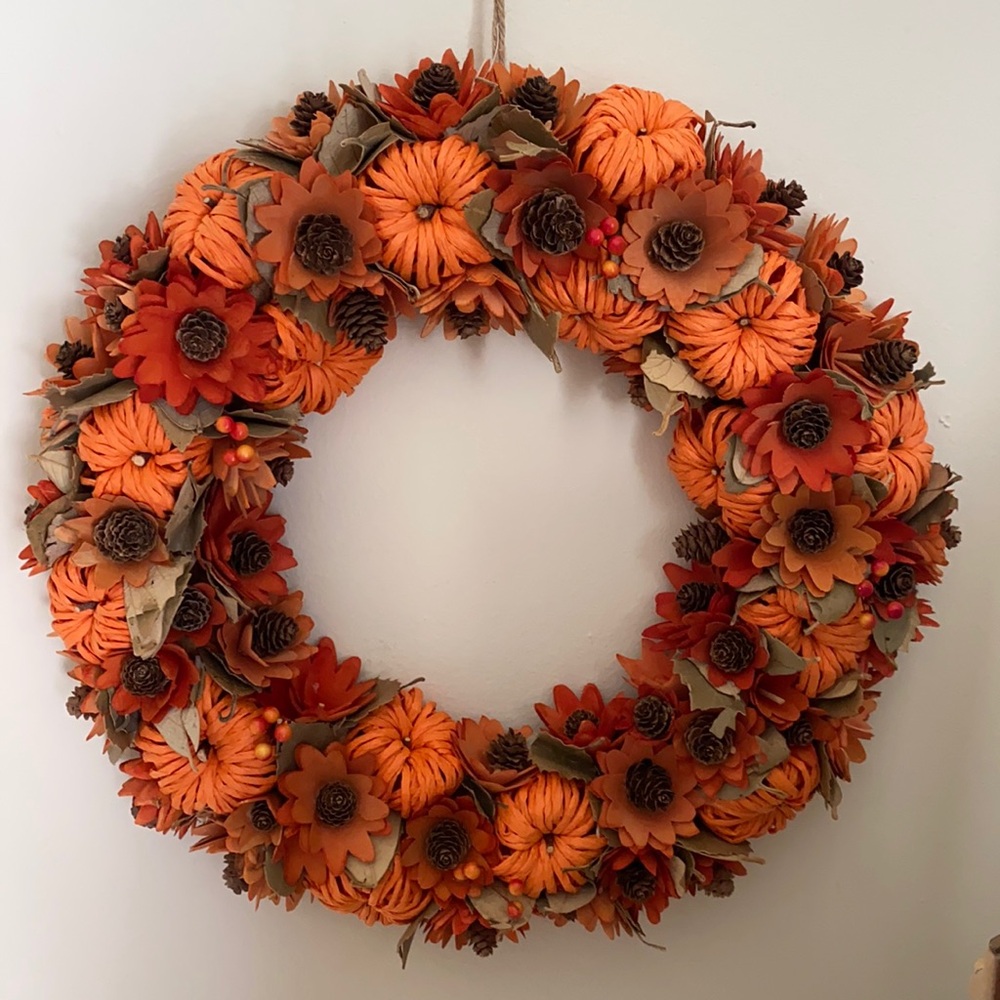 Fall autumn harvest orange wreath